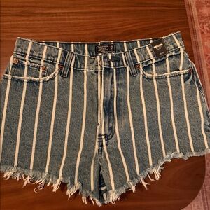 Abercrombie pinstripe jean shorts